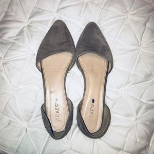 Grey J. Crew Suede D’Orsay Flats
